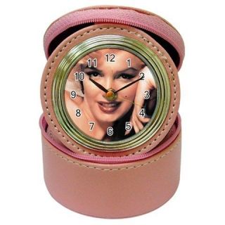 Marilyn Monroe Pink Leather jewelry case box holder and alarm clock 