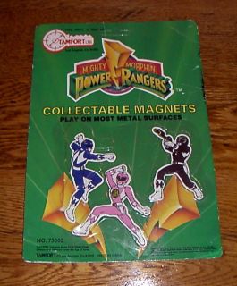 1993 Mighty Morphin Power Rangers NEW Set 3 Magnets Blue Pink & Black 