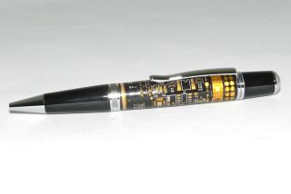 Wall Street III Black Circuit Board Ballpoint Pen Chrome Components