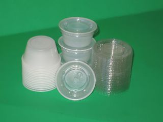 100 Souffle Portion Cups w/lids 2oz Plastic Containers Jello Shot Diet 