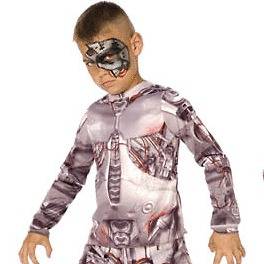Cyborg Sublimation Medium 8 10 Halloween Costume Child Boy Silver 