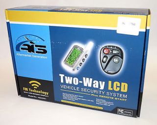 AutoGlow 2 Way Vehicle Security Car Alarm w Remote Start & LCD Remote 