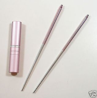   Pink Chopsticks Portable Pen Pocket Size Aluminum Alloy Light Durable