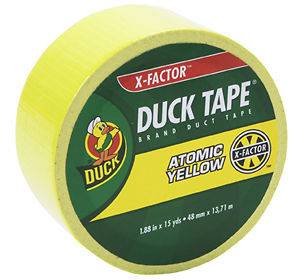 DUCK TAPE X Factor Atomic Yellow Cloth Duct Tape 1.88 x 15 YD, 3 