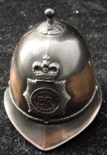 Vintage Copper Clad English METROPOLITAN POLICE HAT Bell   British 