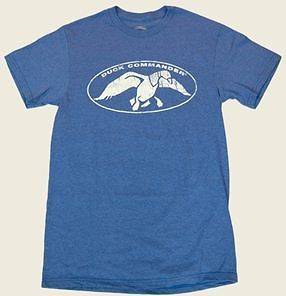 NEW DUCK COMMANDER DUCK DYNASTY ROYAL BLUE HEATHER T SHIRT WITH WHITE 