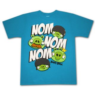Angry Birds Nom Nom Pigs Blue Graphic T Shirt