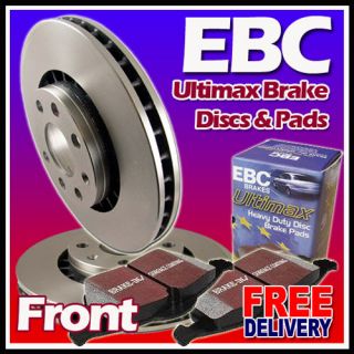 FRONT EBC ULTIMAX BRAKE DISCS PADS TOYOTA LEVIN 1.6 SUPERCHARGED AE92 