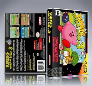 NO GAME) Custom SNES Game Case: Kirbys Dream Land 3 (New Collectors 