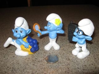 SMURFS   Set of 3, McDonalds, Action Figure Toys, Pre Owned