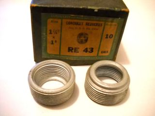 New Crouse Hinds 1 1/4 to 1 Rigid Conduit Reducer, RE 43 