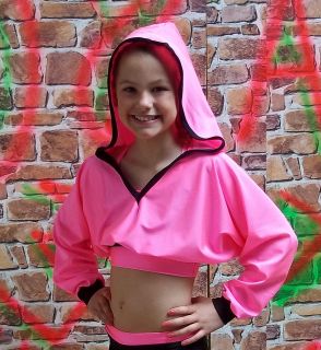 DANCE COSTUME STREET HIP HOP FREESTYLE COMPETITION NYLON LYCRA HOODIE 
