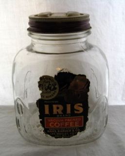 Iris Vacumized Coffee Jar Haas, Baruch & Co. VINTAGE 1#