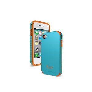 iLuv Regatta Dual Layer Case for iPhone 4   Teal Blue/Orange