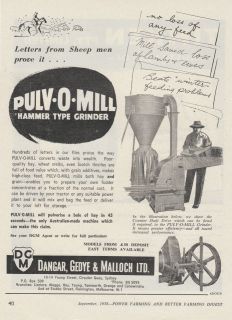 Vintage 1958 DGM PULV O MILL HAMMER TYPE GRINDER STOCK FEEDING 