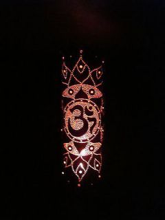 AUM / OM Handmade Punched Copper Tea Light Candle Holder Decorative 