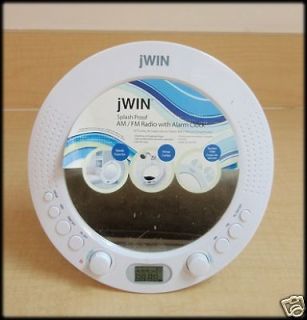 JWIN M 58 Splash Proof Shower AM/FM Radio Alarm Clock