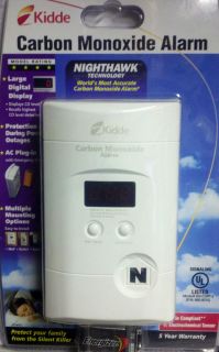 New KIDDE Carbon Monoxide Alarm Digital Display AC 9V Night Hawk Tech 