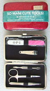 NEW* OPI SO MANI CUTE TOOLS MANICURE KIT IN HOT PINK GLITTER CASE 