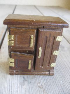   Doll House Vintage Ice Box Cheap Wood Rustic Refrigerator Primitive