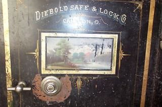original antique diebold double door floor safe vintage antique 
