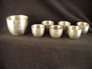 Bar Set 1 Cup Measure 6 Shot Cups Stieff Pewter Drinks Specialty Bar 