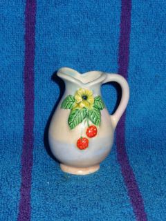 Vintage Small Porcelain Vase  Floral Theme  Yellow Flower & Fruit 