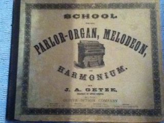 antique book 1869 School for the PARLOR ORGAN MELODEON and HARMONIUM 