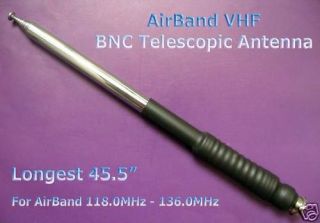 45.5 Aviation AirBand Avionics BNC Telescopic Antenna