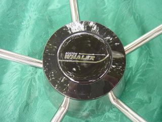 BOSTON WHALER EMBLEM STAINLESS STEERING WHEEL 13 1/2 CLASSIC SMOOTH 