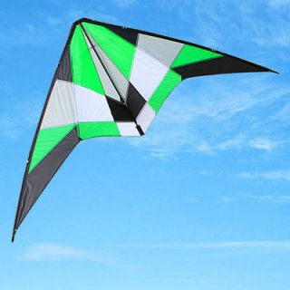 HOT SPORT DUAL LINE CONTROL SPORT STUNT KITE GREEN FUN TO FLY/EASY TO 