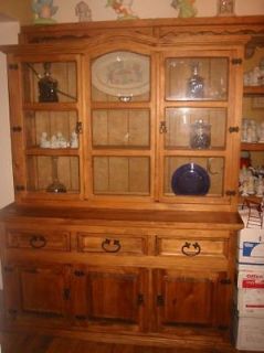 Mexican Rustic China Cabinet Hutch Breakfront Buffet Kitchen Dinning 