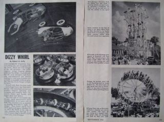 1960 Amusement Park Rides Space Wheel Flying Cars Round Up Chicago 