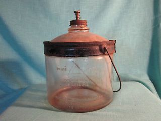 Perfection Refillable Kerosene Glass Jar   Patented 1919