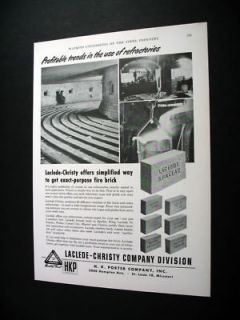 Laclede Christ​y Fire Brick refractory 1957 print Ad