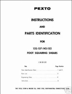 Pexto Foot Squaring Shears 132 137 142 15​2 Manual