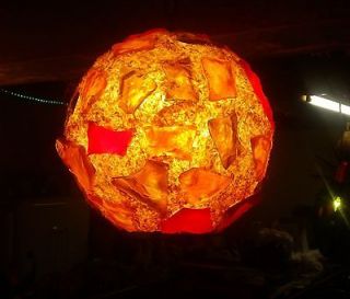 Groovy 1960s Vintage Lucite Chunk Globe Swag Hanging Lamp Excellent 