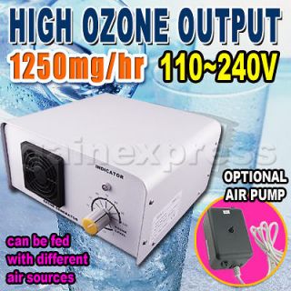 Ozonizer Ozone Generator 1250mg/h Water Tank Purifier 110 240V