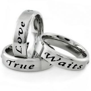   † TRUE LOVE WAITS Church Purity Pledge Vows CZ Band Ring Size 5