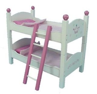 Wish Doll Company Royal Wish Wooden Doll Bunks Beds for 18 Inch Dolls 