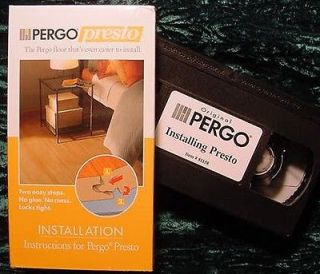 Pergo presto Floor Installation Instructions VHS Do It Right Must See 