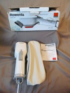ROWENTA PORTABLE GARMENT STEAMER WHITE WORKS GREAT INCLUDES BRUSH 