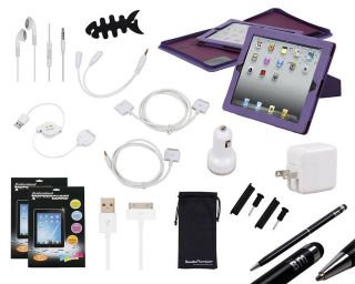   18pc Accessory Set for Apple iPad 2/3 Case, Charger, USB Cord PUR