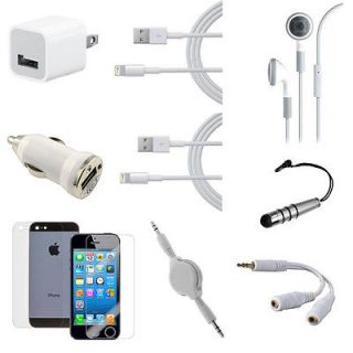 New 8 Pin USB Home+Car Charger+2 Data Cable +Aux for iPod Touch iPhone 