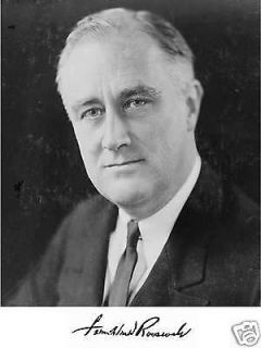 FRANKLIN ROOSEVELT (1882 1945)PHO​TO w/ PRINTD SIGNATURE