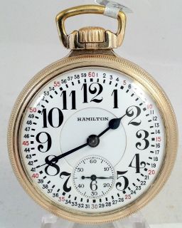 Hamilton 16s 23J 950E Elinvar Original Case Railroad Pocketwatch 