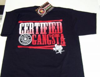 Certified Gangsta Black Shirt 3XL Red Screen Printed Piranha Records