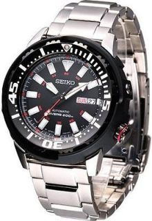 Seiko SRP229 Mens Stainless Steel Black Dial 200M Automatic Dive 