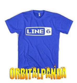 Blue T Shirt with White LINE 6 logo   variax xt live pod spider