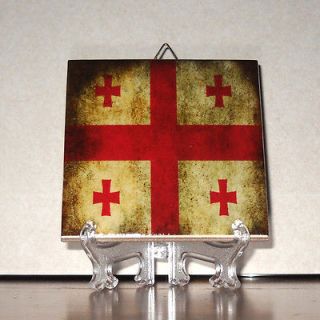 Knights Templar FLAG Ceramic Tile Hand Made HQ Masonic Freemasonry Mod 